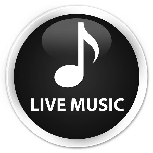 Música en vivo botón redondo negro premium — Foto de Stock