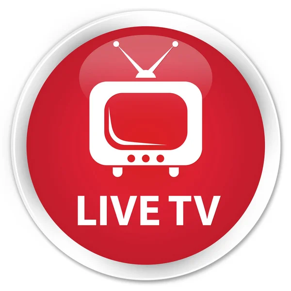 Live tv premium röda runda knappen — Stockfoto