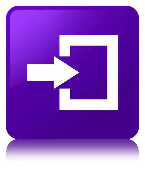 Ícone de login roxo botão quadrado — Fotografia de Stock