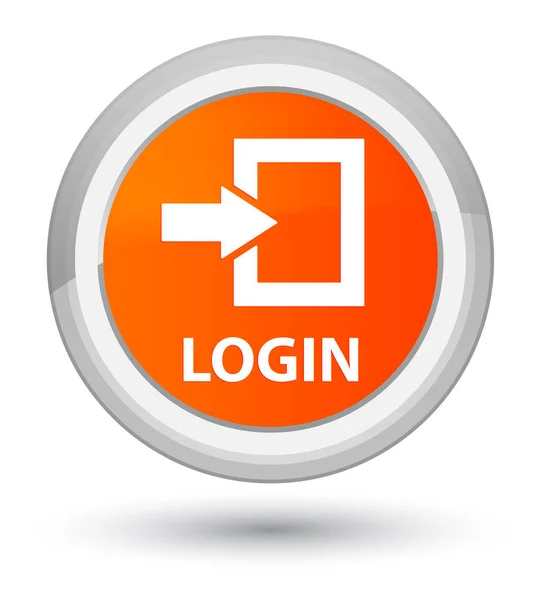 Login prime orange round button — Stock Photo, Image