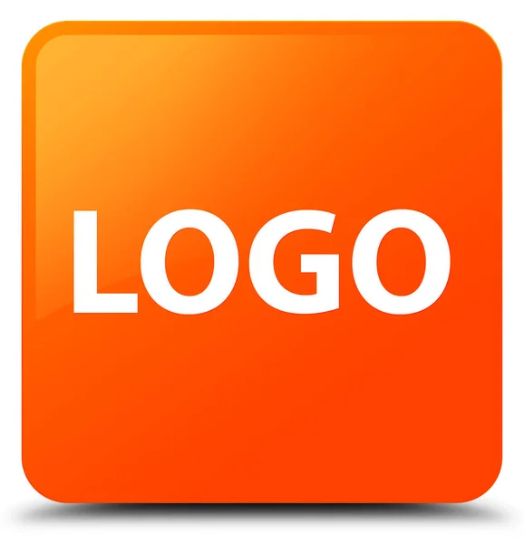 Logo laranja botão quadrado — Fotografia de Stock