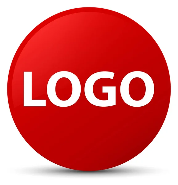 Logo bouton rond rouge — Photo