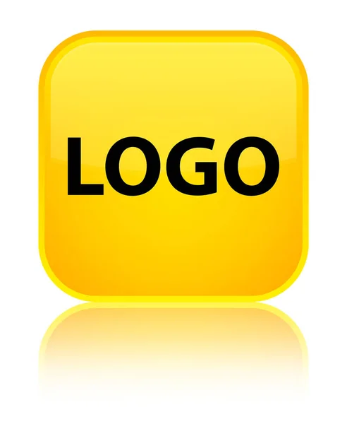 Logo bouton carré jaune spécial — Photo