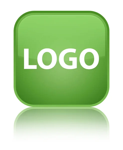 Λογότυπο ειδικό μαλακό πράσινο τετράγωνο κουμπί — Φωτογραφία Αρχείου