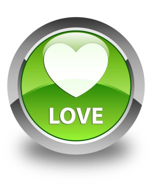 Aşk parlak düğme yeşil