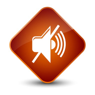 Sessiz ses simgesi zarif kahverengi elmas düğmesi