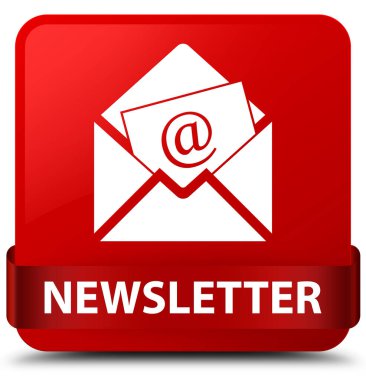 Bülten kırmızı kare düğmesini kırmızı kurdele orta