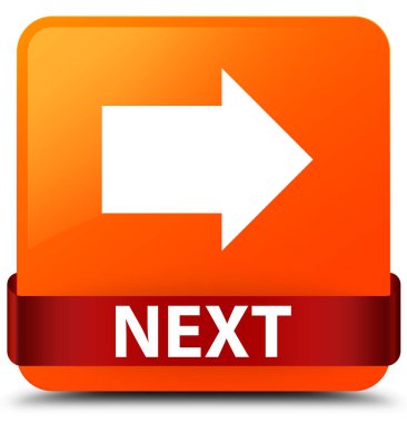 Sonraki turuncu kare düğme kırmızı kurdele orta