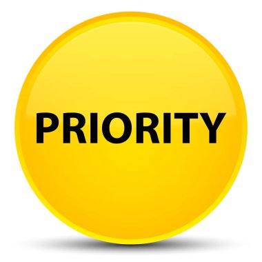 Öncelik özel sarı yuvarlak düğmesini