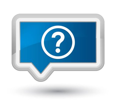 Soru simgesi baş mavi bayrak düğmesini