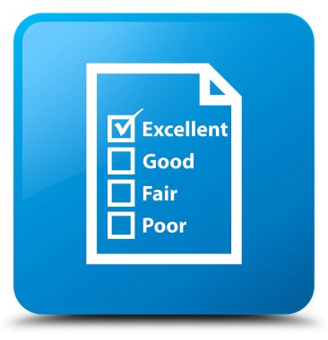 Soru formu simgesi mavi mavi kare düğme