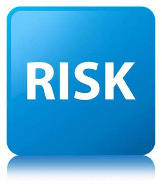 Risk camgöbeği mavi kare düğme