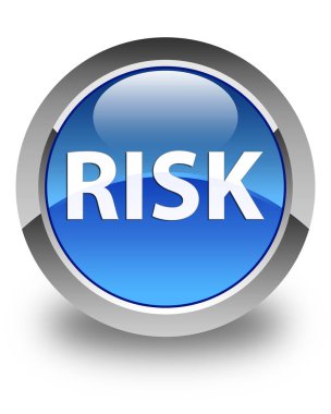 Risk parlak mavi yuvarlak düğme