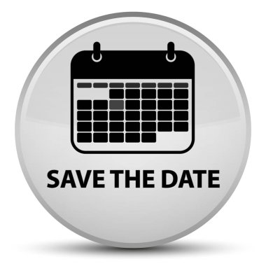 Tarihi özel beyaz yuvarlak düğmesini kaydedin