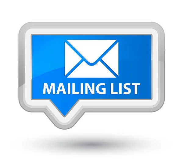 Lista de correo botón de banner azul cian prime —  Fotos de Stock