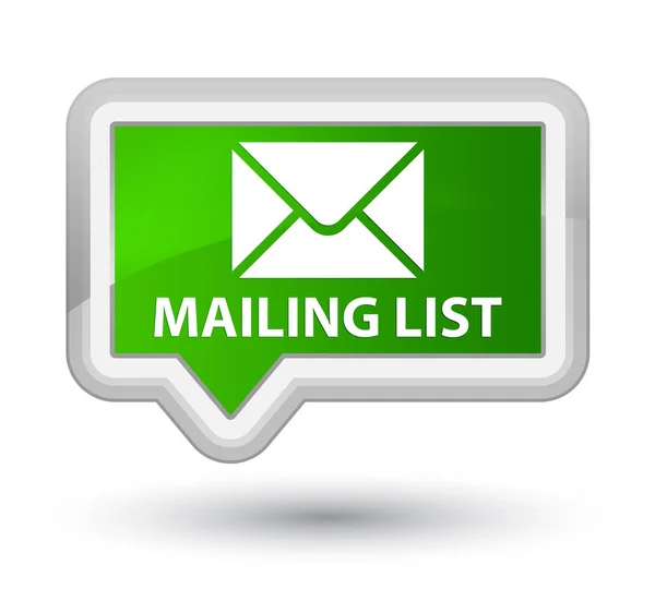 Listy mailingowej prime transparent zielony przycisk — Zdjęcie stockowe