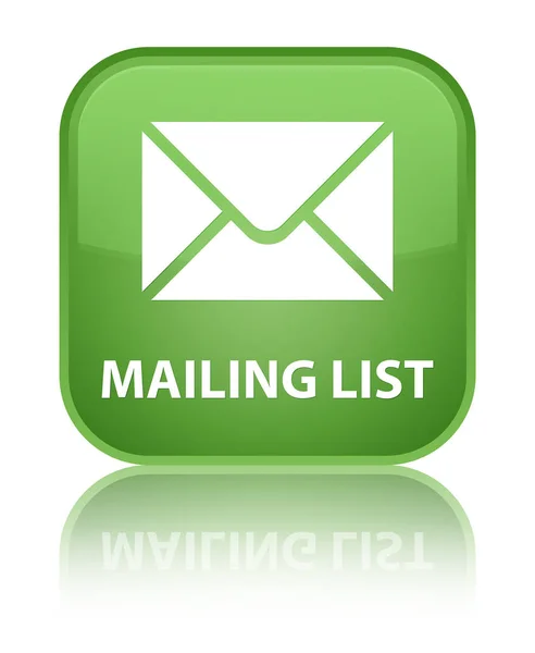 Lista de correo botón cuadrado verde suave especial — Foto de Stock