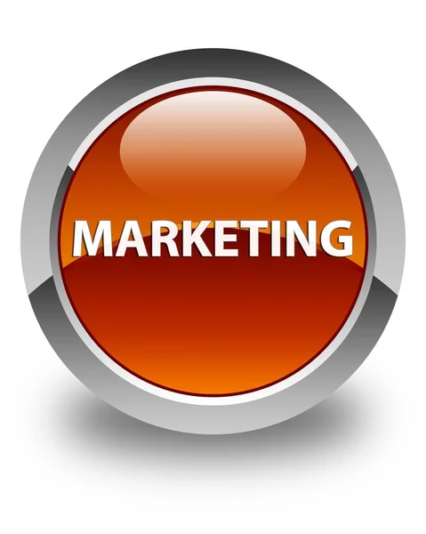 Marketing botão redondo marrom brilhante — Fotografia de Stock