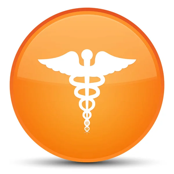 医学图标特殊橙色圆形按钮 — 图库照片