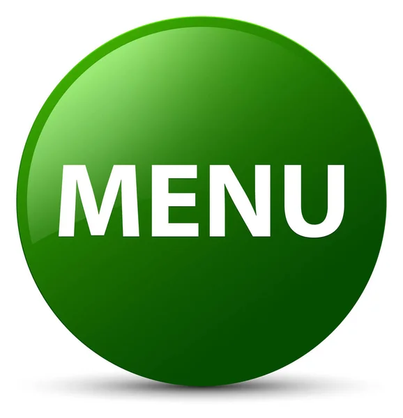 Кнопка зеленого раунду меню — стокове фото