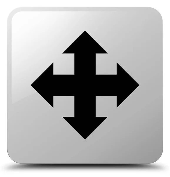 Move icon white square button — Stock Photo, Image