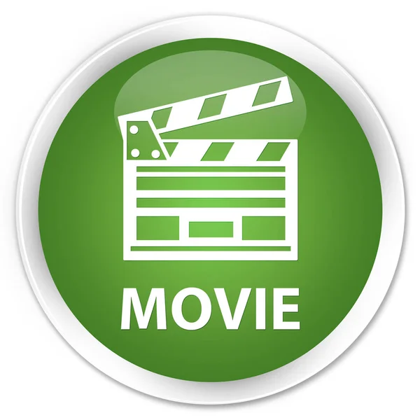 Movie (cinema clip icon) premium soft green round button