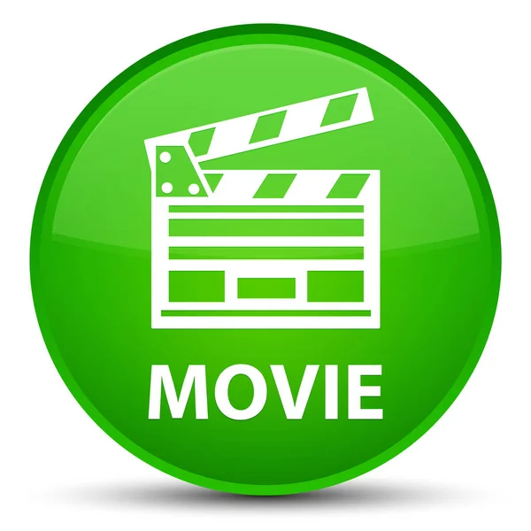 Film (ikona spinacza do kina) specjalne zielony okrągły przycisk — Zdjęcie stockowe