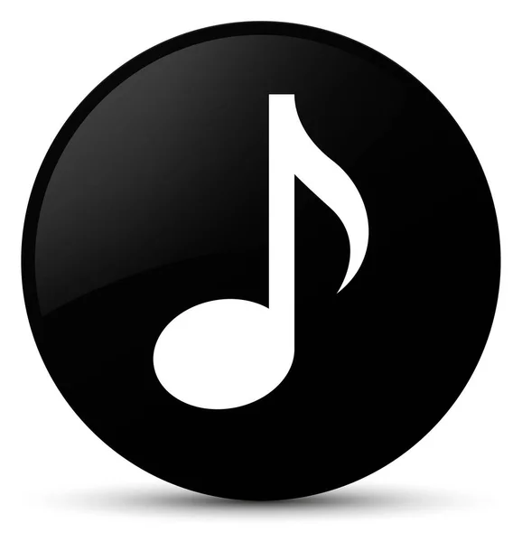 Icona musicale pulsante rotondo nero — Foto Stock