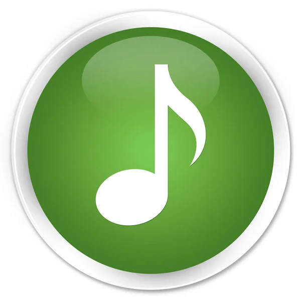 Hudební ikona premium měkké zelené kulaté tlačítko — Stock fotografie