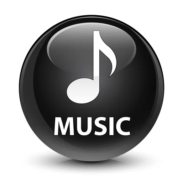 Música botão redondo preto vítreo — Fotografia de Stock