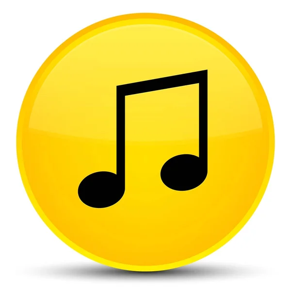 Music icon special yellow round button — Stock Photo, Image