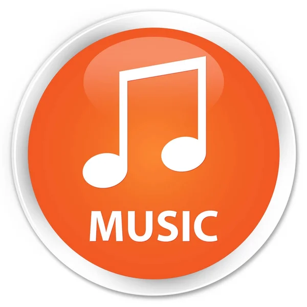 Musique (icône de la musique) bouton rond orange premium — Photo