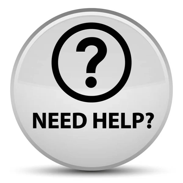 Need help (question icon) special white round button — Stock Photo, Image