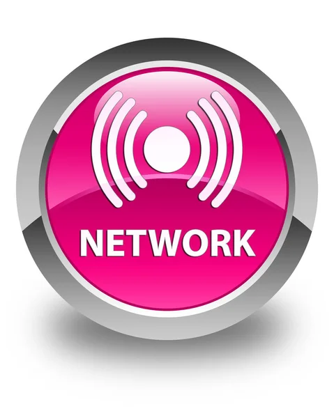 Network (signal icon) glossy pink round button