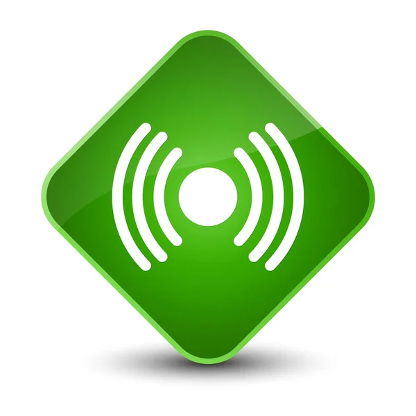 网络信号图标典雅的绿色钻石按钮 — 图库照片