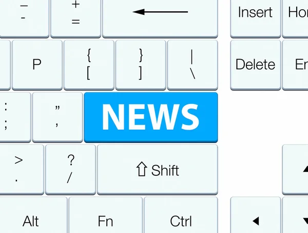 News cyan blue keyboard button — Stock Photo, Image