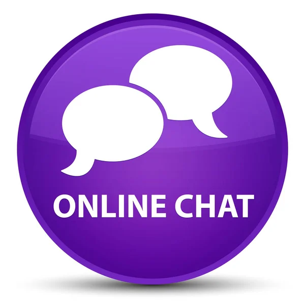 Online chat: speciale paarse ronde knop — Stockfoto