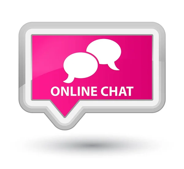 Online chat prime roze banner knop — Stockfoto