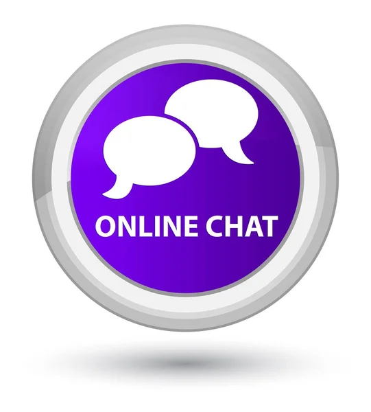 Online chatt prime lila runda knappen — Stockfoto