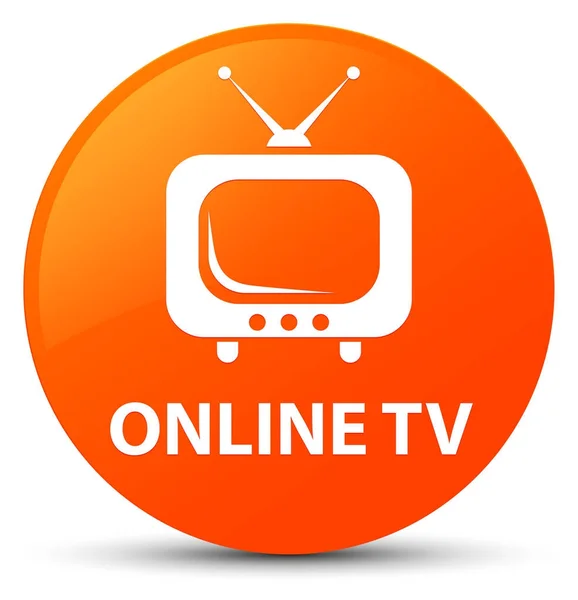 オンラインのテレビ オレンジ丸ボタン — ストック写真