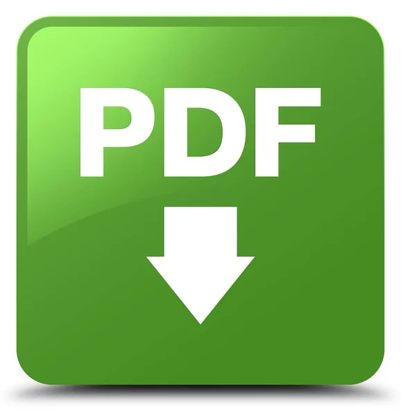 PDF download zachte groene vierkante knoop van het pictogram — Stockfoto