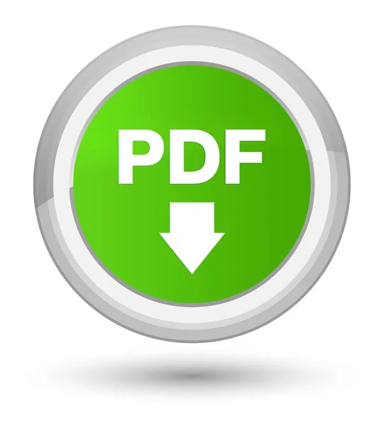 PDF icono de descarga primer botón redondo verde suave — Foto de Stock