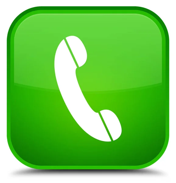 Ícone do telefone botão quadrado verde especial — Fotografia de Stock