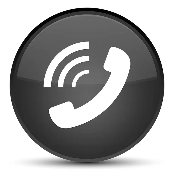 Телефон звонит значок специальной черной круглой кнопки — стоковое фото