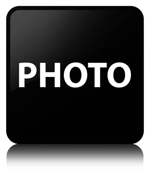 Photo black square button — Stock Photo, Image