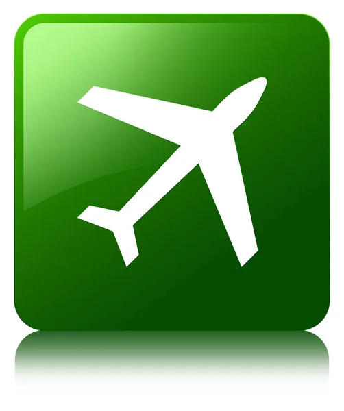 Plano icono verde botón cuadrado —  Fotos de Stock