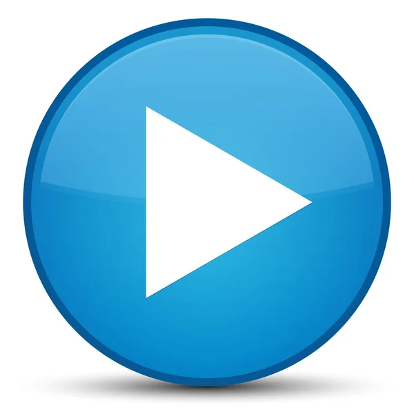 Icono de reproducción especial botón redondo azul cian —  Fotos de Stock