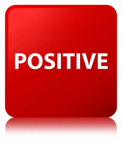 Positiver roter quadratischer Knopf — Stockfoto