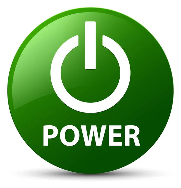 Macht groene ronde knop — Stockfoto
