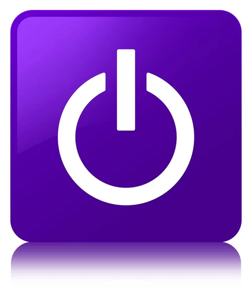 Ícone de energia roxo botão quadrado — Fotografia de Stock